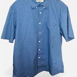 Orton Brothers Mens Blue White Plaid Cotton Button Down Size XL Casual Shirt
